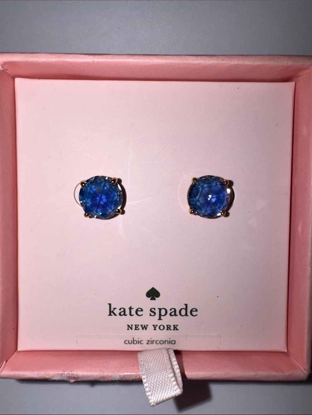 kate spade blue crystal stud earrings